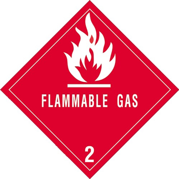 W.B. Mason Co. Labels, Flammable Gas- 2, 4 in x 4 in, Red/White, 500/Roll