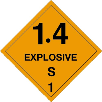 W.B. Mason Co. Labels, Explosive- 1.4S- 1, 4 in x 4 in, Orange/Black, 500/Roll