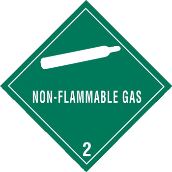 W.B. Mason Co. Labels, Non-Flammable Gas- 2, 4 in x 4, Green/White, 500/Roll