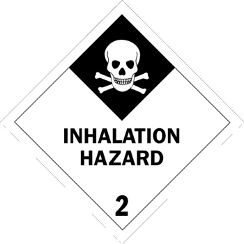 W.B. Mason Co. Labels, Inhalation Hazard- 2, 4 in x 4 in, Black/White, 500/Roll