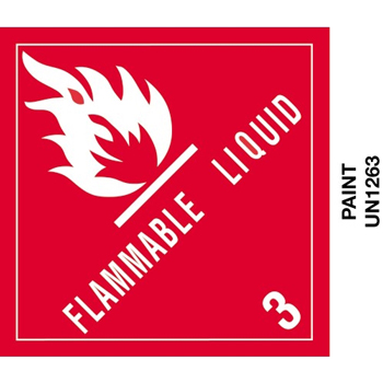W.B. Mason Co. Labels, Flammable Liquid, Paint, 4 in x 4-3/4 in, Red/White/Black, 500/Roll