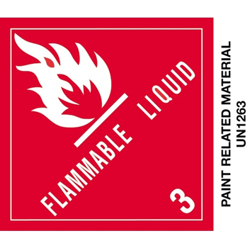 W.B. Mason Co. Labels, Flammable Liquid, Paint Related Material, 4 in x 4-3/4 in, Red/White/Black, 500/Roll