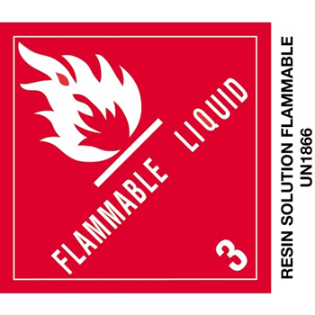 W.B. Mason Co. Labels, Flammable Liquid, Resin Solution, 4 in x 4-3/4 in, Red/White/Black, 500/Roll