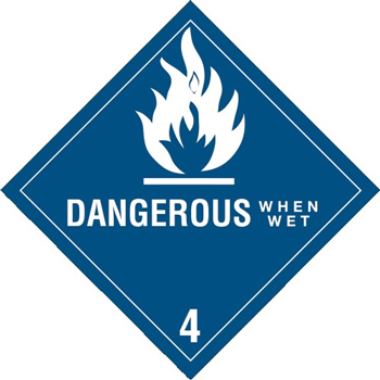 W.B. Mason Co. Labels, Dangerous When Wet- 4, 4 in x 4 in, Blue/White, 500/Roll