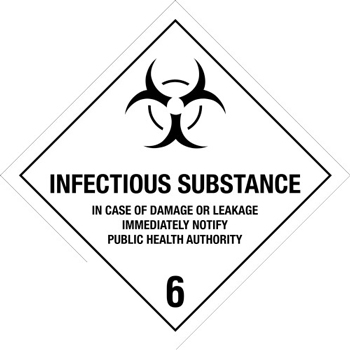 W.B. Mason Co. Labels, Infectious Substance- 6, 4 in x 4 in, Black/White, 500/Roll
