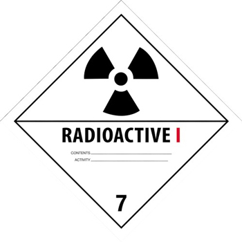 W.B. Mason Co. Labels, Radioactive I, 4 in x 4 in, Black/White/Red, 500/Roll