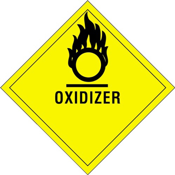 W.B. Mason Co. Labels, Oxidizer, 4 in x 4 in, Black/Yellow, 500/Roll