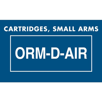 W.B. Mason Co. Labels, Cartridges, Small Arms ORM-D-AIR, 1-3/8 in x 2-1/4 in, Blue/White, 500/Roll