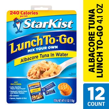 StarKist Lunch To Go Albacore Tuna in Water, 4.1 oz, 12/Pack