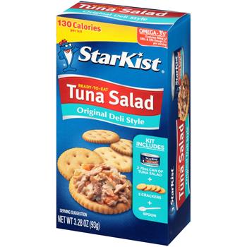 StarKist Tuna Salad Kit, Deli Style, Crackers, 3.28 oz, 12 Packs/Case