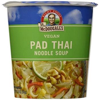 Dr. McDougall&#39;s Noodle Soup, Vegan Pad Thai, Big Cup, 2 oz, 6 Cups/Case