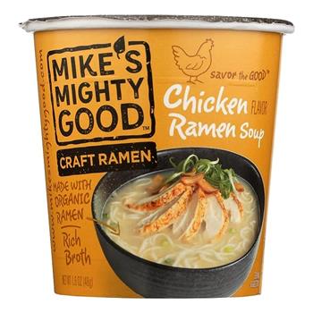 Mike&#39;s Mighty Good Ramen Soup, Chicken, 1.6 oz, 6 Cups/Case