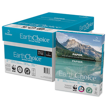 Domtar EarthChoice Office Paper, 8 1/2&quot; x 11&quot;, 20 lb., 94 Brightness, White, 5000/CT