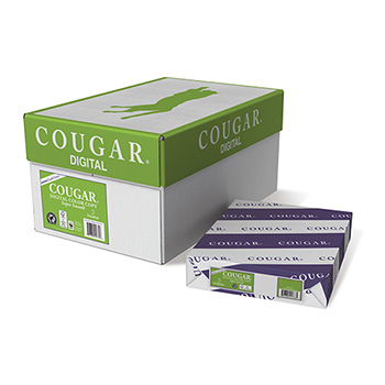 Cougar Digital Color Copy Cover Stock, 98 Bright, 130 lb, 18&quot; x 12&quot;, White, 375 Sheets/Carton