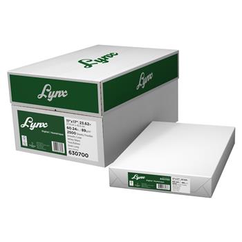 Lynx Opaque Ultra Smooth Text Paper, 60 lb, 11&quot; x 17&quot;, White, 2500 Sheets/Carton
