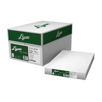 Lynx Digital Paper, 96 Bright, 70 lb, 11&quot; x 17&quot;, White, 500 Sheets/Ream, 4 Reams/Carton