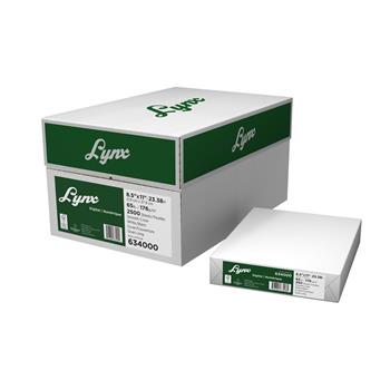 Lynx Digital Smooth Cover Paper, 65 lb, 8.5&quot; x 11&quot;, White, 250 Sheets/Ream, 10 Reams/Carton