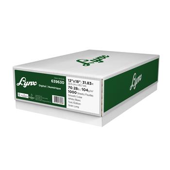 Lynx Digital Paper, 96 Bright, 70 lb, 12&quot; x 18&quot;, White, 1000 Sheets/Carton