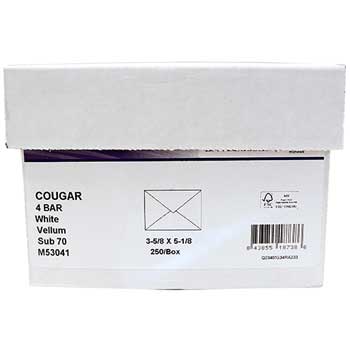 Domtar Baronial Envelope, 5 Bar, 4 1/8&quot; x 5 5/8&quot;, White, 98 Bright, 70 lb, 250/BX