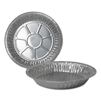 Durable Packaging Pie Pans, Aluminum, Round, 9&quot; Dia, Silver, 200/Carton