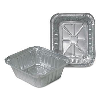 Durable Packaging Aluminum Closeable Containers, 4 7/8w x 1 13/16d x 5 3/4h, Silver, 1000/Carton