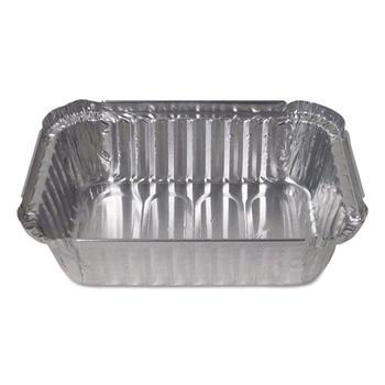 Durable Packaging Aluminum Closeable Containers, 5 1/8w x 1 15/16d x 7 1/16h, Silver, 500/Carton