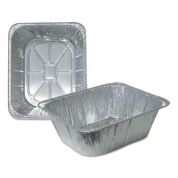 Durable Packaging Steam Table Pans, Half-Size, Extra Deep, 4.16&quot; D, Aluminum, 100/Carton