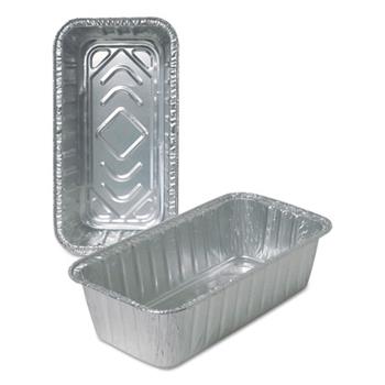 Durable Packaging Loaf Pans, Aluminum, Rectangular, 4-9/16&quot; W x 8-11/16&quot; H x 2-3/8&quot; D, Silver, 500/Case
