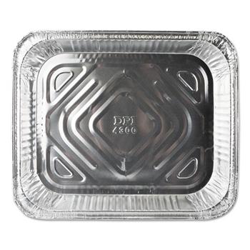 Durable Packaging Aluminum Steam Table Pans, 12 3/4w x 10 3/8d x 1 11/16h, Silver, 100/Carton