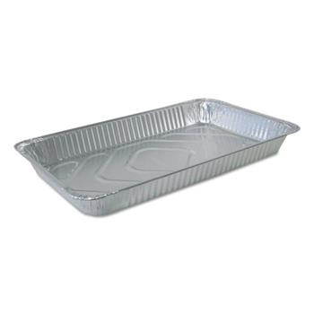 Durable Packaging Steam Table Pans, Full-Size, Medium, 2.18&quot; D, Aluminum, 50/Carton