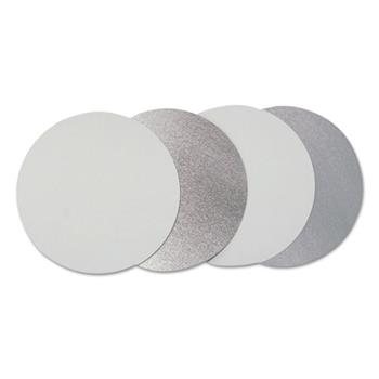 Durable Packaging Board Lid, Round, 6-9/16&quot; Dia, Silver, 500/Carton