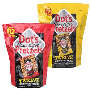Dot&#39;s Pretzels Original/Honey Mustard Pretzels, Variety Pack, 1.5 oz, 12/Pack