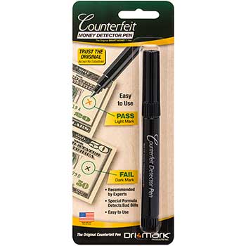 Dri-Mark Smart Money Counterfeit Bill Detector Pen for Use w/U.S. Currency