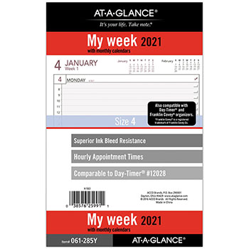 AT-A-GLANCE Day Runner Weekly Planning Pages Refill, 5 1/2&quot; x 8 1/2&quot;, 2023