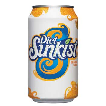 Sunkist Diet Orange Soda, 12 oz. Can, 12/PK