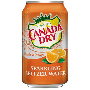 Canada Dry Seltzer Water, Orange, 12 oz. Can, 12/PK