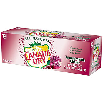 Canada Dry Seltzer Water, Pomegranate Cherry, 12 oz. Can, 12/PK
