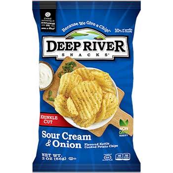 Deep River Snacks Sour Cream &amp; Onion Chips, 2 oz., 24/CS