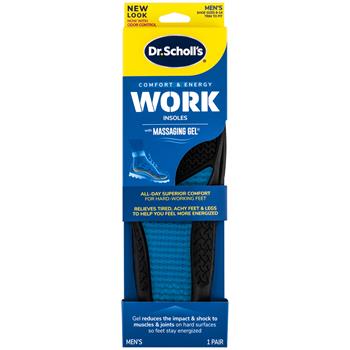 Dr. Scholl&#39;s Work All-Day Superior Comfort Insoles with Massaging Gel, Men&#39;s Size 8-14, 1 Pair