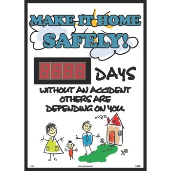 NMC Digital Safety Scoreboard Sign, XXXX Days Without An Accident, Others Are Depending On You, 28 x 20