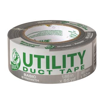 Duck Utility Grade Tape, 1.88&quot; x 55yds, 3&quot; Core, Gray