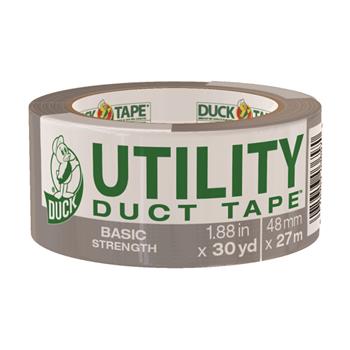 Duck Basic Strength Duct Tape, 1.88&quot; x 30 yds., 5.5 Mil, 3&quot; Core, Silver