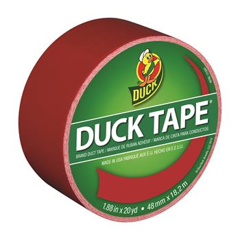 Duck&#174; Colored Duct Tape, 1.88&quot; x 20yds, 3&quot; Core, Red