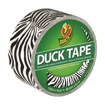 Duck&#174; Printed Duct Tape, 1.88&quot; x 10 yds., 9 Mil, 3&quot; Core, Zebra