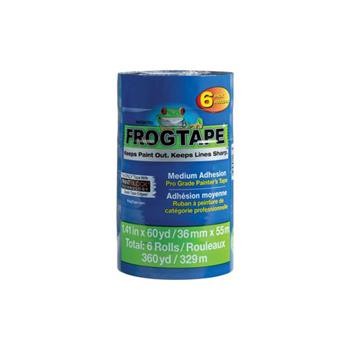 Frog Tape Painter&#39;s Tape, 20 yd L x 1.40 in W, Blue, 6/Pack