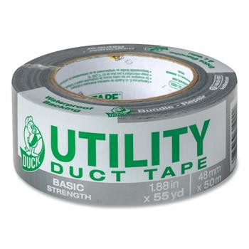 Duck Utility Grade Tape, 3&quot; Core, 1.88&quot; x 55 yds, Silver