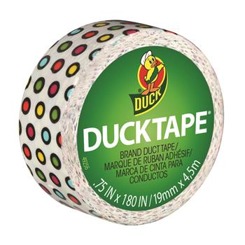 Duck Ducklings DuckTape, 9 mil, 3/4&quot; x 180&quot;, Candy Dots