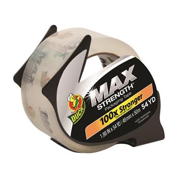 Duck MAX Packaging Tape with Economy Dispenser, 1.88&quot; x 54.6 yds, 3&quot; Core, Clear