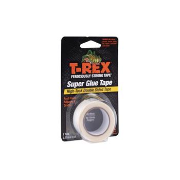 T-REX Double Sided Super Glue Tape, 15 ft L x 0.75 in W, White