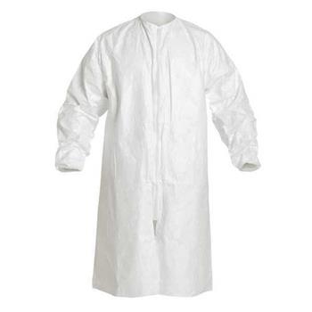 DuPont Tyvek IsoClean Protective Frock, Elastic Wrist, Extra Large Size, White, 30/CS